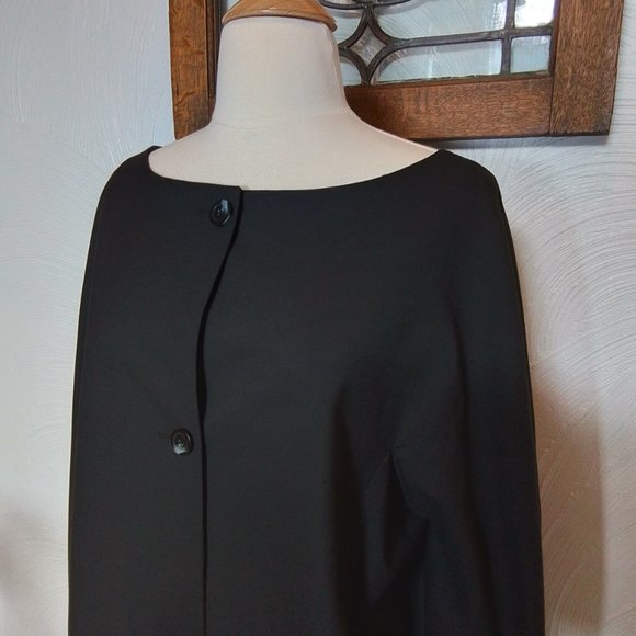 Liz Claiborne Collarless 3/4 Sleeve Longline Jacket in Black size 12 - Picture 3 of 5